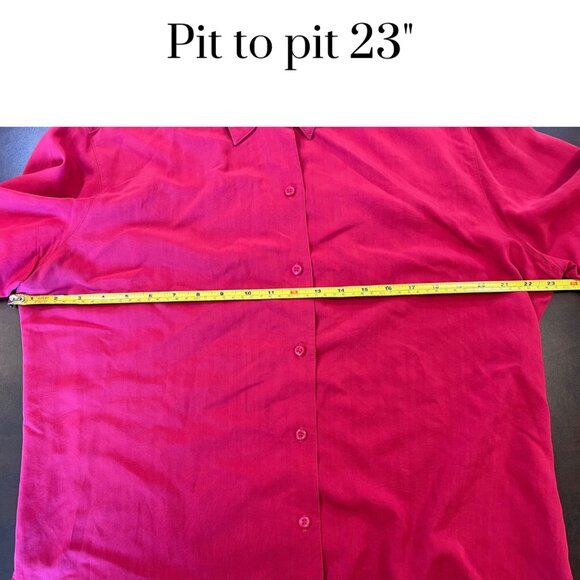 EUC Emma James Women's Magenta Rayon Blend Button Down Blouse Size 14 Office Top - Picture 3 of 8